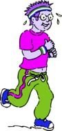 jogging, Running man in glasses, drawing