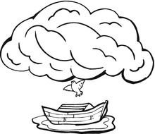 clouds over the noah's ark as a graphic illustration
