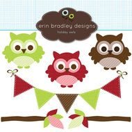 Owl On Tree Branch Clip Art N16