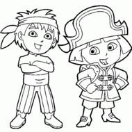 Dora And Diego Coloring Pages Printable Free