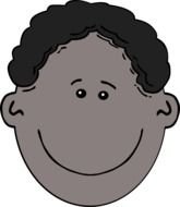 Cartoon grey Boyâs Face