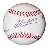 Cincinnati Reds Aroldis Chapman Autographed Inscribed Stats Baseball