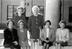 black and white photo of the first ladies