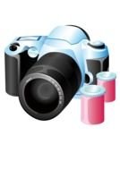 blue Camera Clip Art drawing