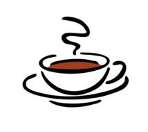 coffee cup red black drawing