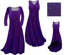 Clip art of purple shiny dresses
