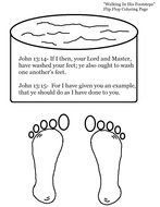 Jesus Washing Feet Coloring Page drawing