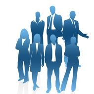 Silhouette of the group of business people clipart