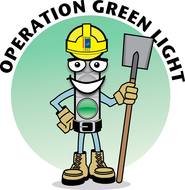 inscription "Operation green Light" in the colorful picture