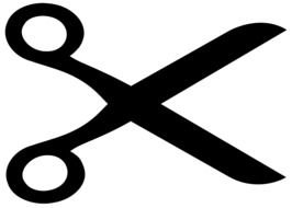 drawn black scissors on a white background