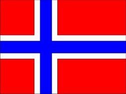 red blue Norway Flag drawing