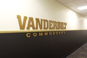 Vanderbilt Commodores, bronze letters on black and white wall