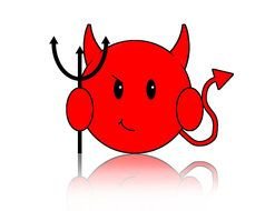 Ä°llustration of Cute Little Cartoon Devil Face