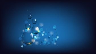 drawn transparent bubbles on a dark blue background
