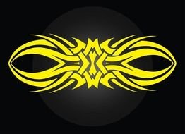 yellow tattoo on a black background