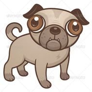 Cute Cartoon Puppy Pug N3