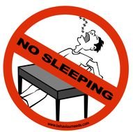 No Sleeping Zone Signs