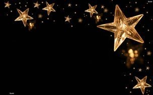 Clip art of Black background And Gold Stars