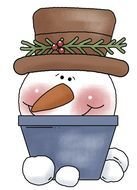 snowman head in a flower pot