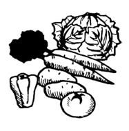 Black And White Vegetable Clip Art N5