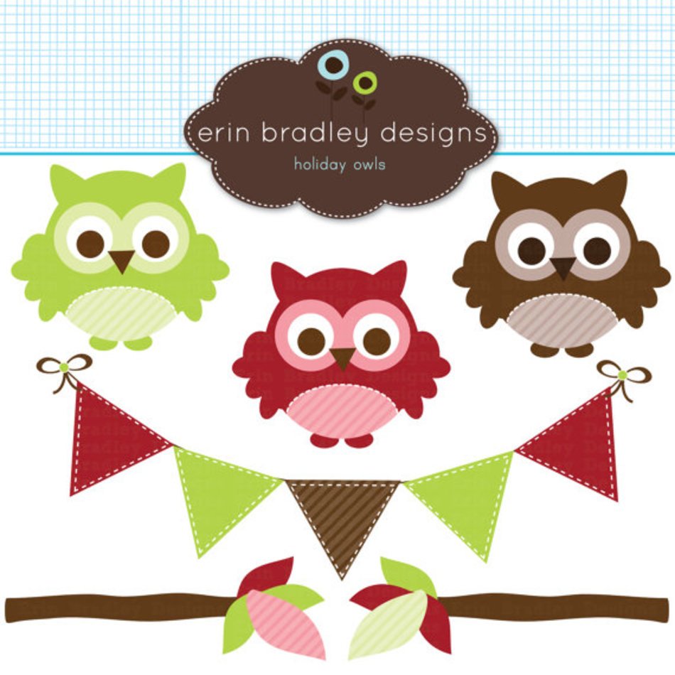 Owl On Tree Branch Clip Art N16