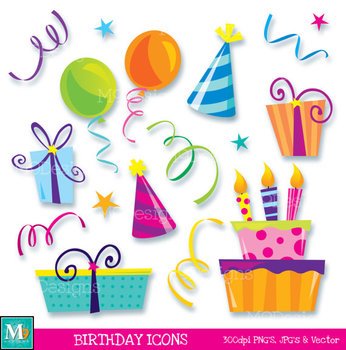 Happy Birthday Streamers Clip Art