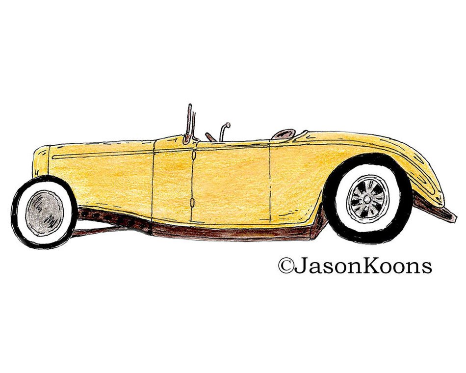 Yellow Gatsby's car free image download