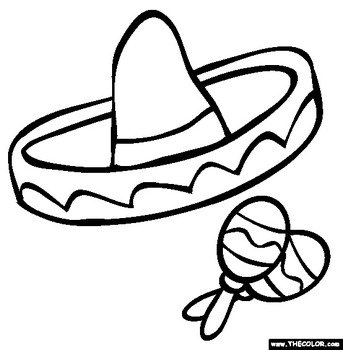 Black And White Sombrero Clip Art N4