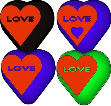 Heart Love Four Hearts Written Them