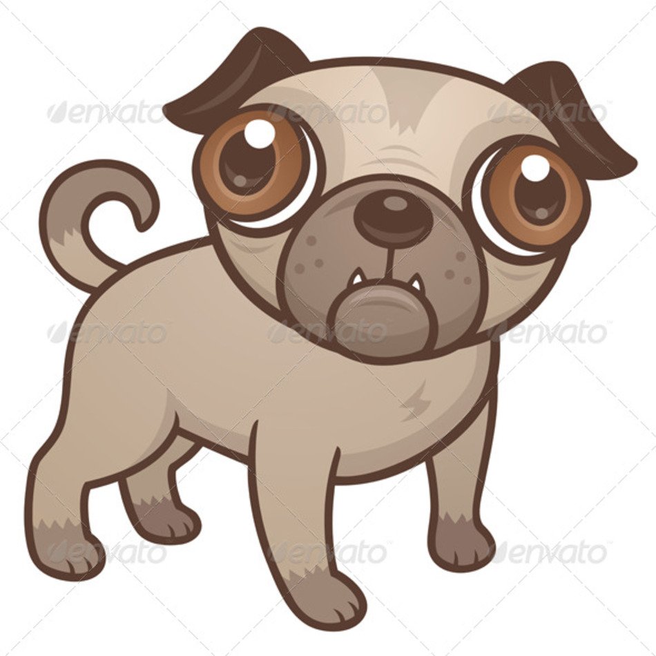 Cute Cartoon Puppy Pug N3