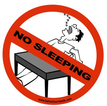 No Sleeping Zone Signs