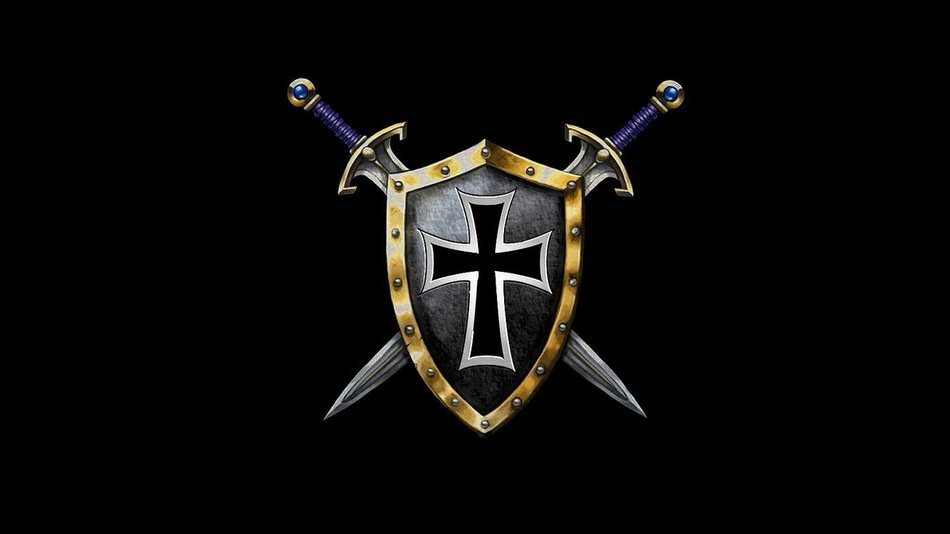 Clipart of Shield With Cross