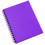 purple cover on spiral notebook