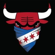 Chicago Bulls Logo With Bandana N2