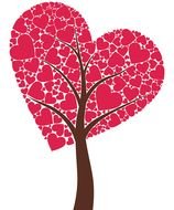 Valentines Day Heart Tree drawing