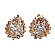 DAVID WEBB Hammered Yellow Gold And Diamond Earrings