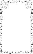 Black and white border with the decorations clipart