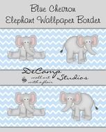 Chevron Border blue drawing