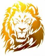 Golden lion head clipart