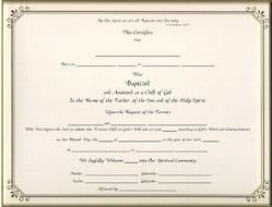 Blank Baptism Certificates drawing