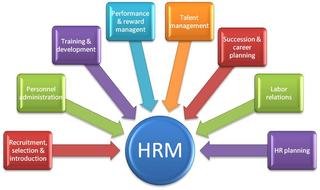 Functions of Human Resource Management, colorful diagram