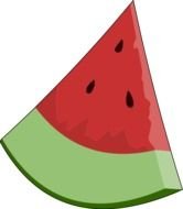 fresh red Watermelon slice drawing