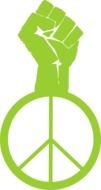 Green and white Fight The Power symbol clipart