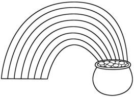 Rainbow and Pot Of Gold, coloring page