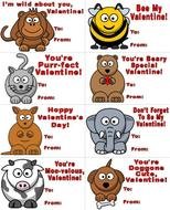 Download PDF Animal Valentines JPG Animals