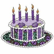 Purple Birthday Cake Clip Art N4