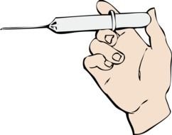 Cartoon Syringe in hand