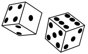 Clip Art of Black And White dices