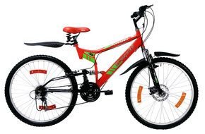 red bike on a white background