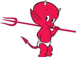 red devil with a trident